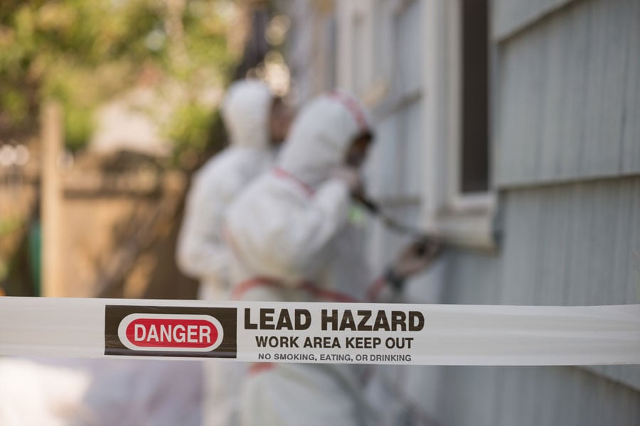 How to treat lead paint found in a commercial building