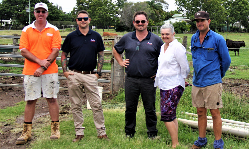 Matt Steers and Bundaberg Christian College's Mary Deakin and Paul Forman