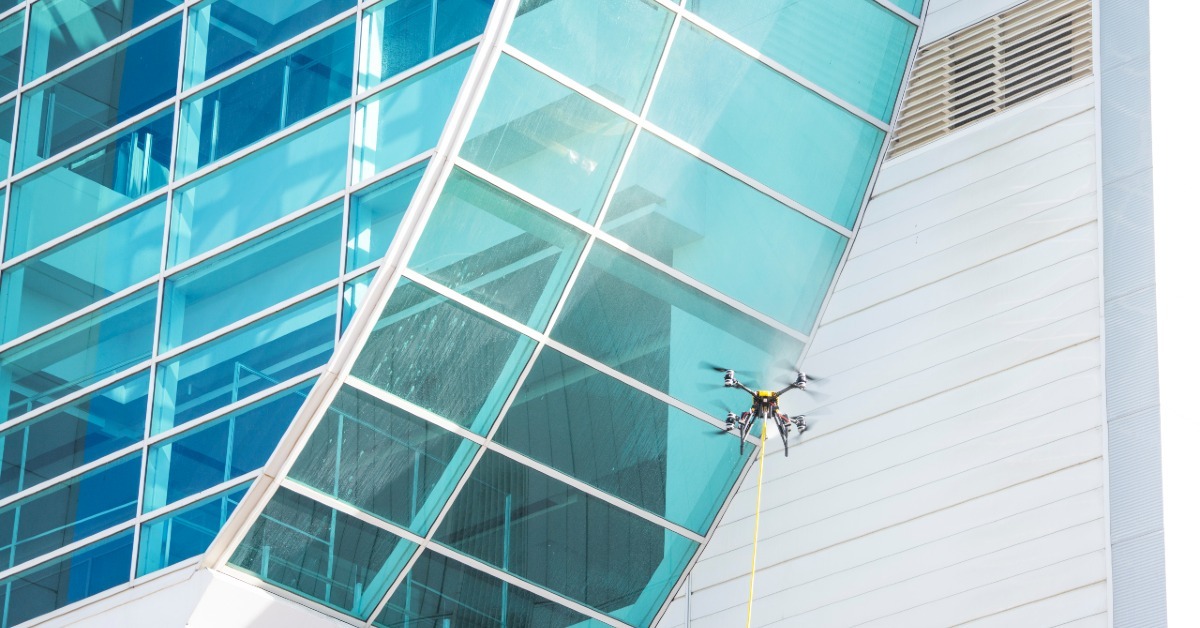 Why asset managers are switching to drone pressure washing